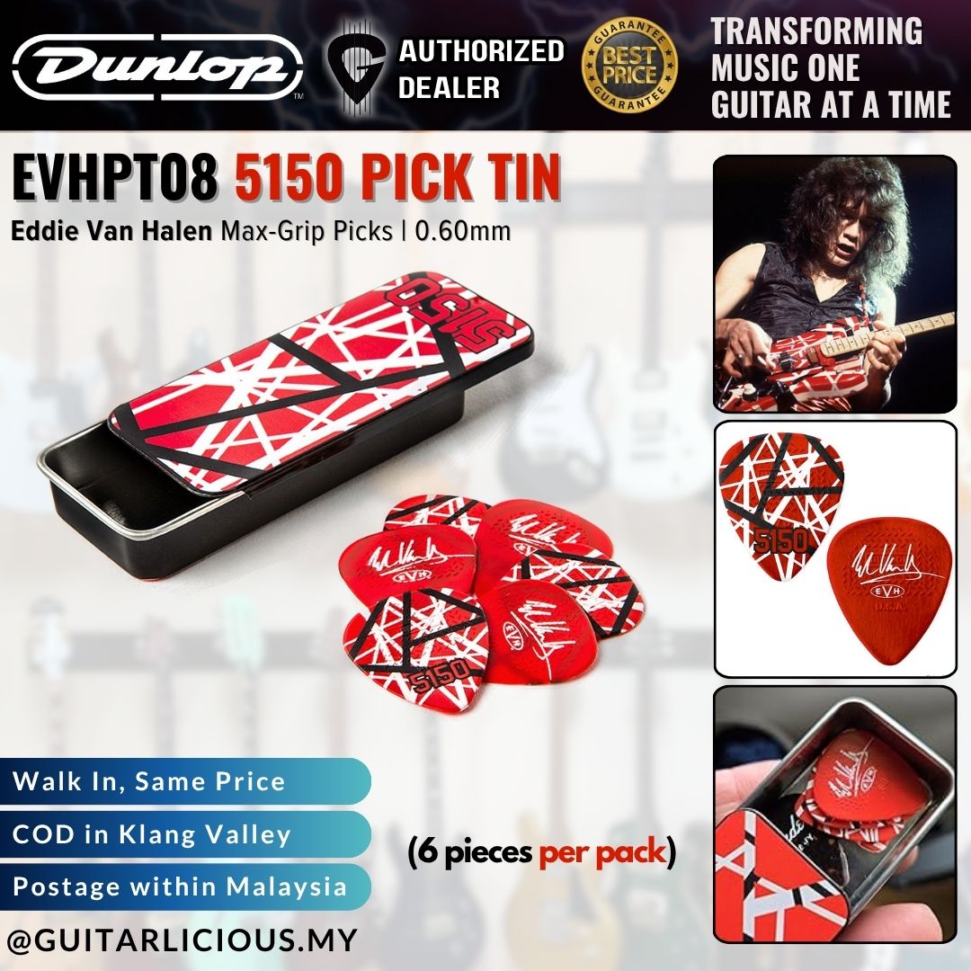 Jim Dunlop EVHPT08 5150 Guitar Pick Tin | Eddie Van Halen Max-Grip