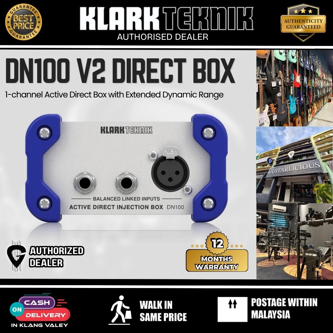 Klark Teknik DN100 V2 1-channel Active Direct Box with