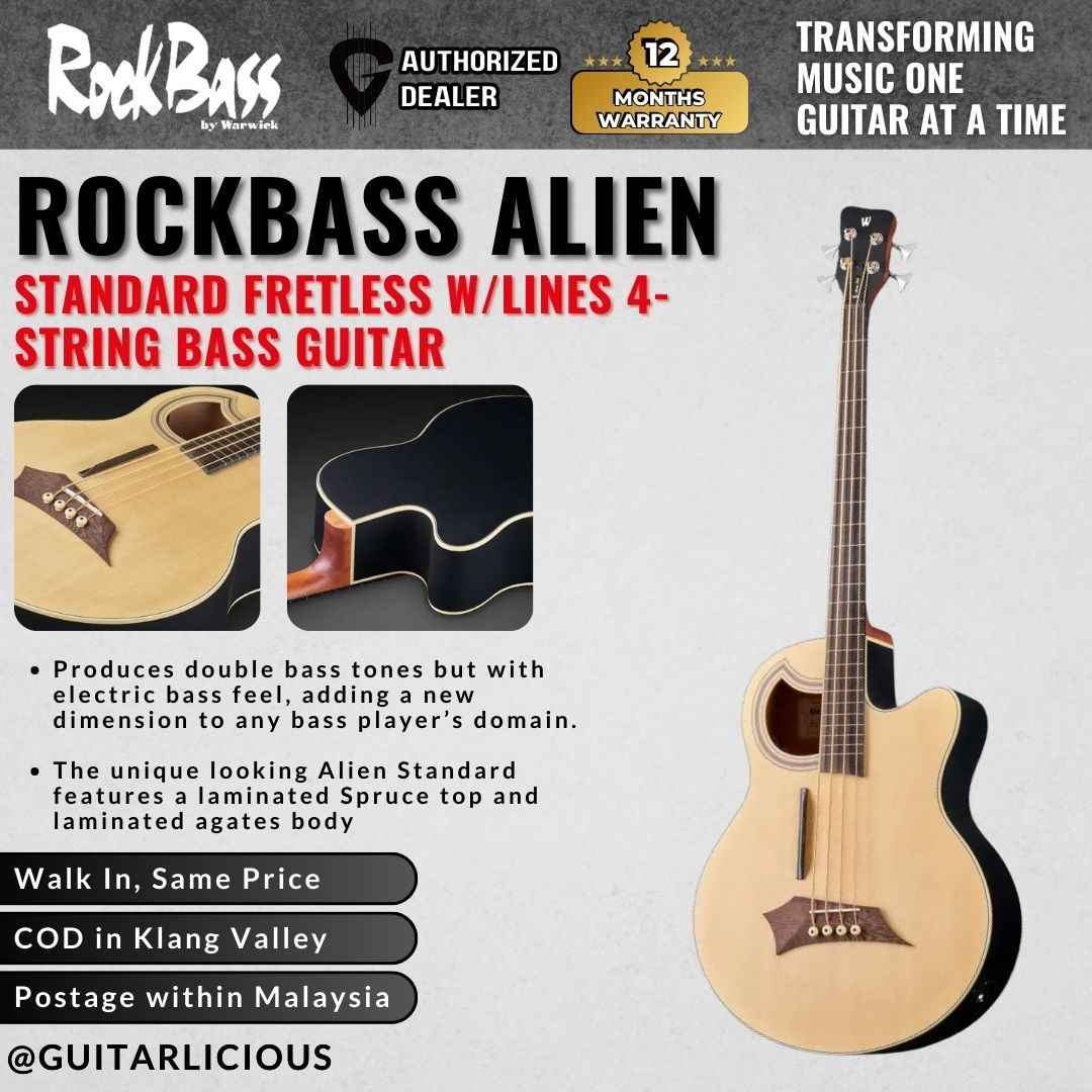 Warwick RockBass Alien Standard Fretless w/Lines 4-String Bass