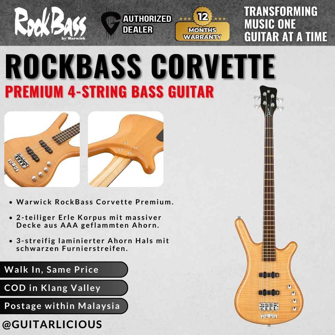 ベース Warwick Rock Bass Corvette Premium 4st Warwick RockBass Corvette Premium 4-String Bass Guitar, NTHP