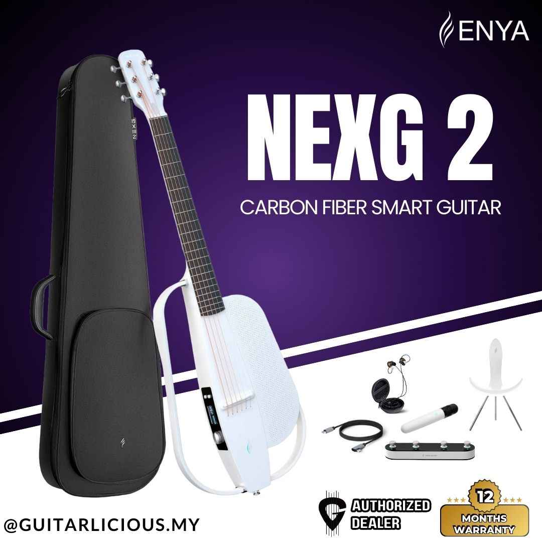 enya music NEXG2 ホワイト スマートギター Enya NEXG2 Carbon Fiber Smart Guitar Package Deluxe - White
