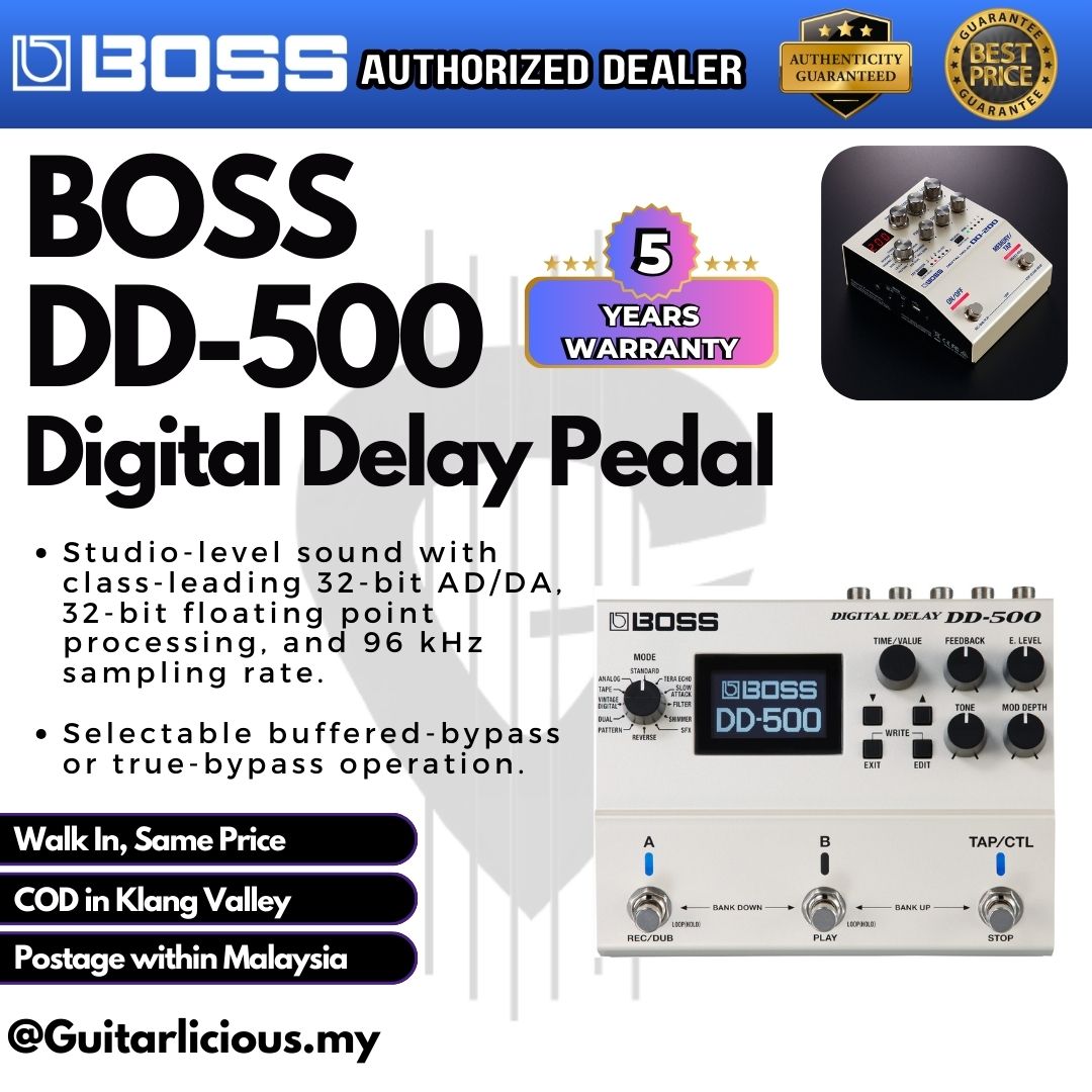 Boss DD-500 Digital Delay Guitar Effects Pedal – GUITARLICIOUS