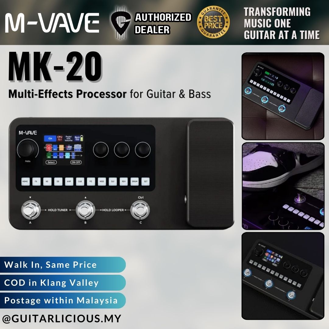 M-VAVE MK-20 Multi-Effects Processor for Guitar & Bass (MK20