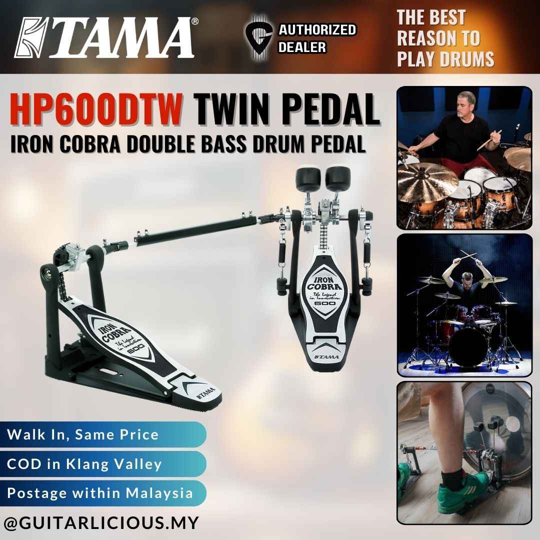 iron cobra 600 double pedal Tama HP600DTW Iron Cobra Double Bass Drum Pedal / Twin Drum Pedal – GUITARLICIOUS