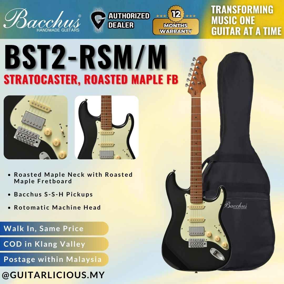 初期ロゴ Bacchus BST-350M Stratocaster Bacchus BST-1-RSM/M Universe Series Roasted Maple Fretboard