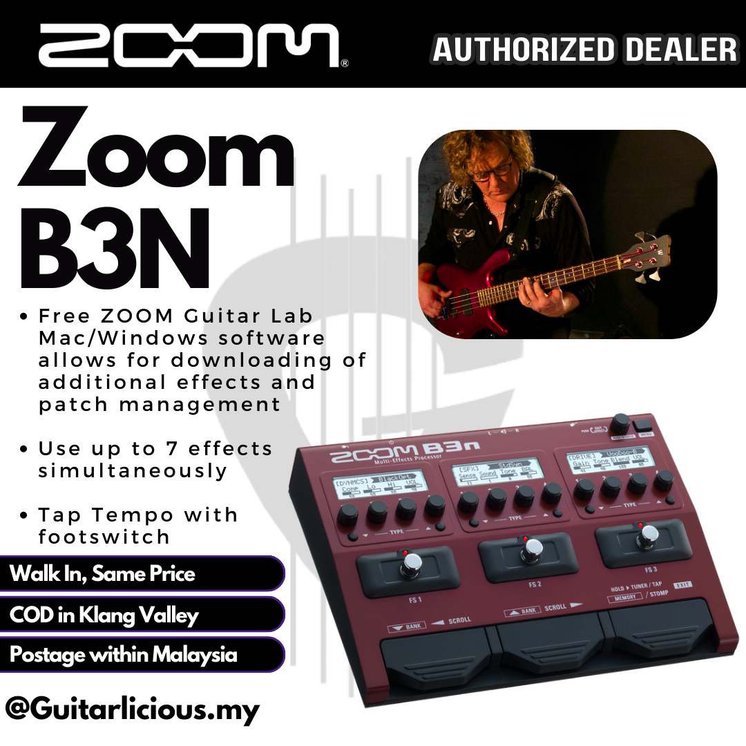 Zoom B3n Bass Guitar Multi Effects Pedal Processor Stompbox