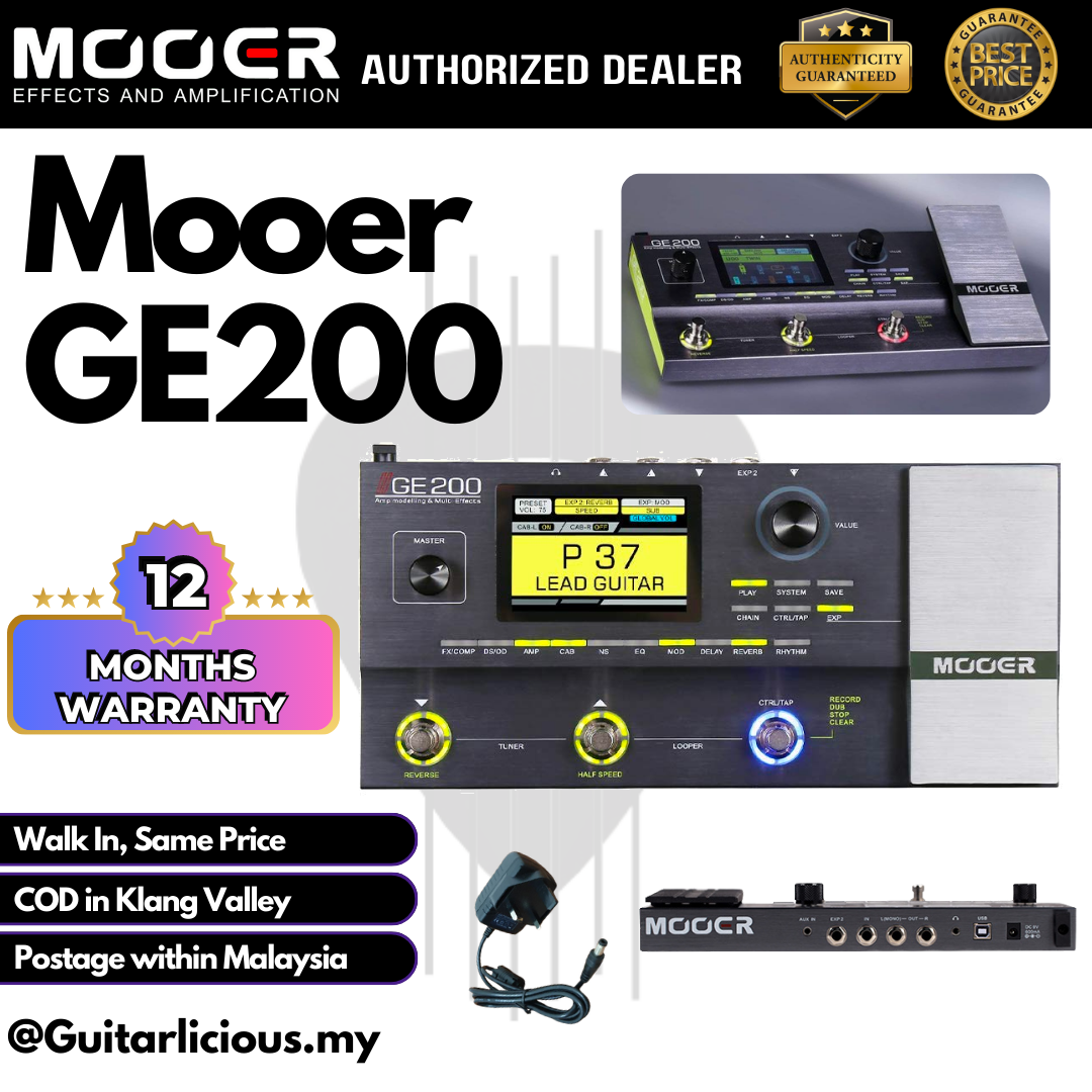 Mooer GE200 Multi-Effects Guitar Pedal (GE 200 / GE-200 Mooer GE200 Multi-Effects Guitar Pedal (GE 200 / GE-200