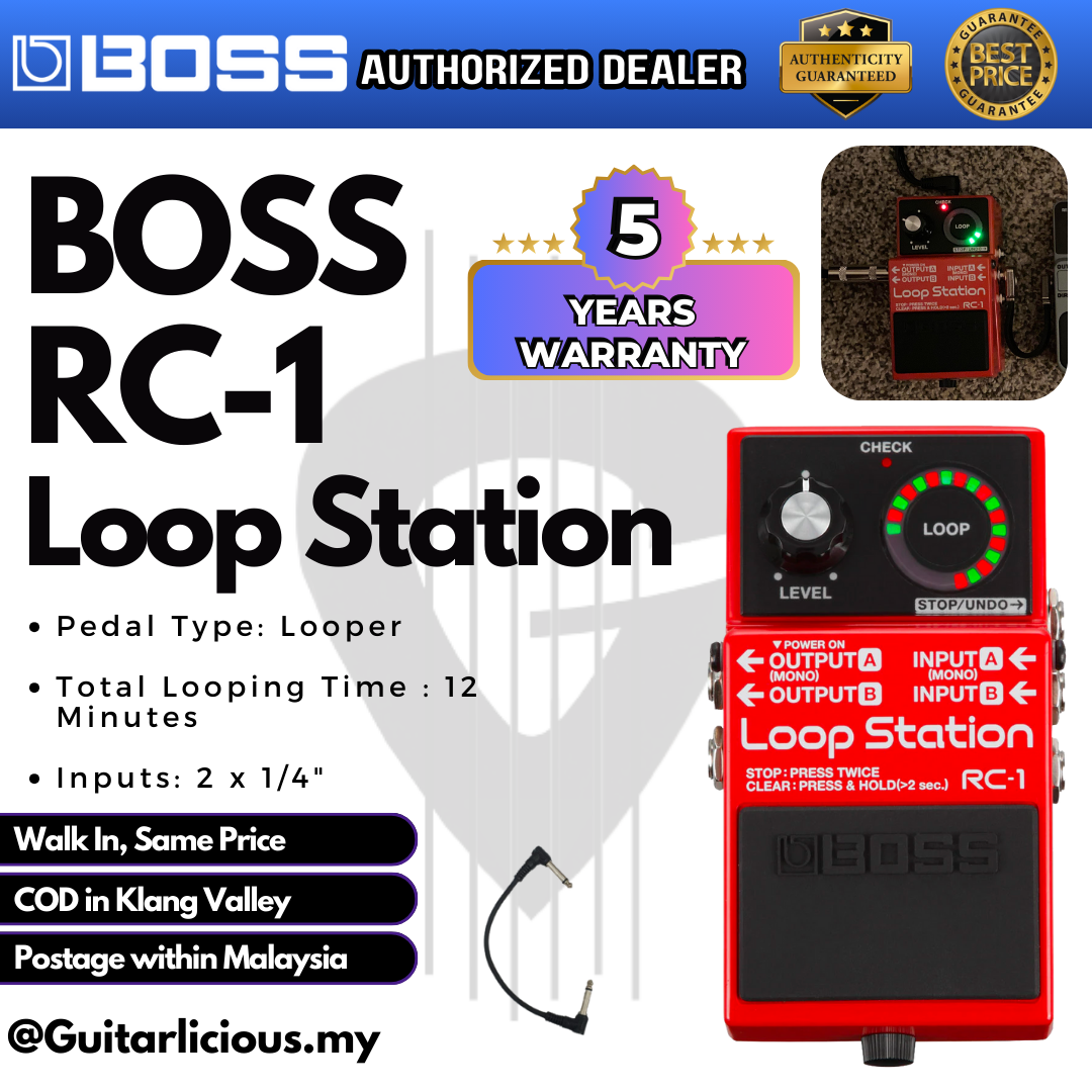 boss rc-1 pedal BOSS Loop Station ( RC-1 / RC1 / RC 1 ) Guitar Pedal Effect – GUITARLICIOUS