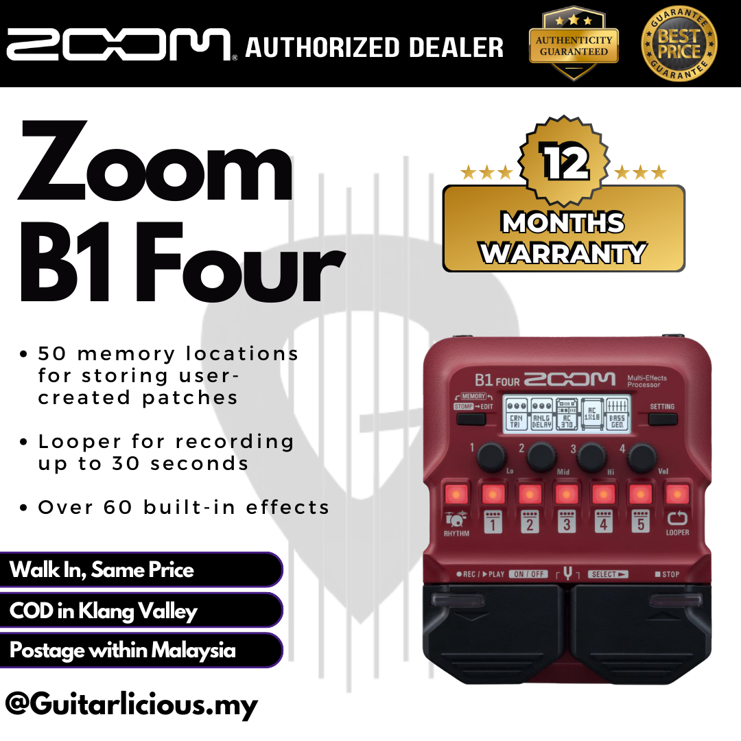 Zoom B1 FOUR Bass Multi-effects Processor (B14) – GUITARLICIOUS