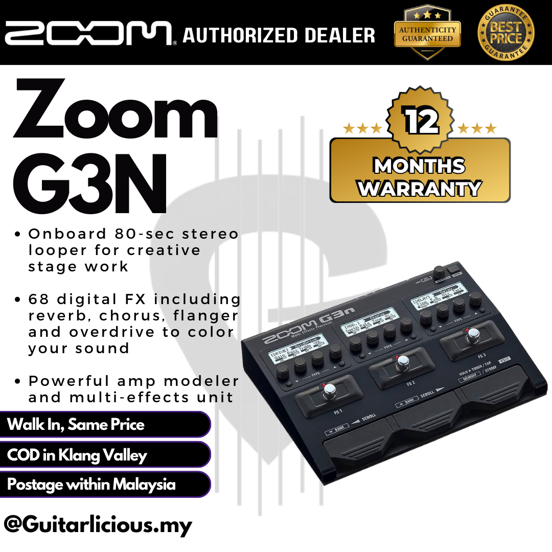 ZOOM G3N Multi-Effects Processor ( G3 / G3-N ) – GUITARLICIOUS.MY