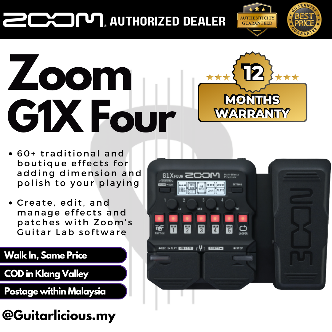 zoom g1x four multi effect pedal ZOOM G1X Four Multi-Effects Guitar Pedal ( G1x4 / G1-X ) – GUITARLICIOUS