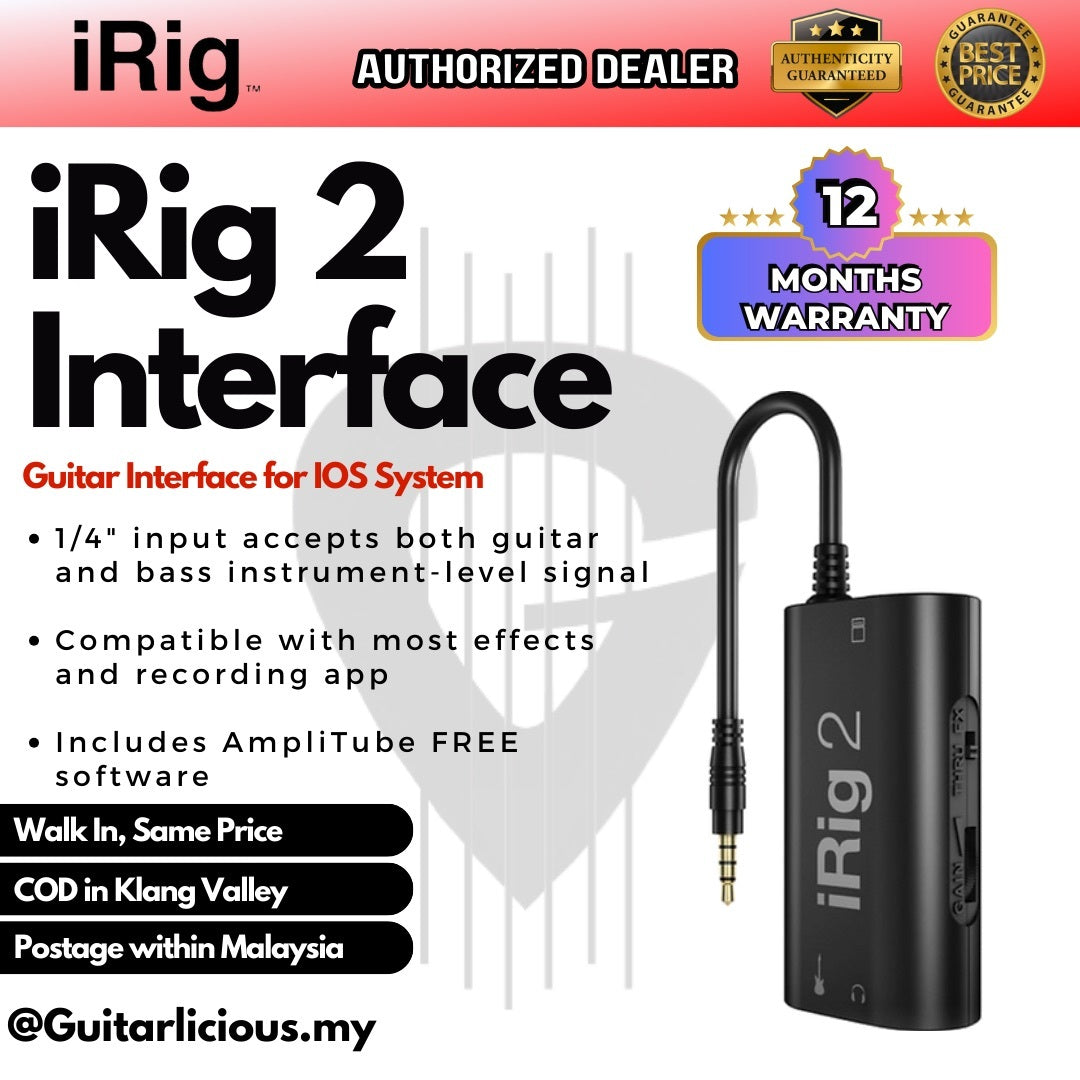 IK Multimedia iRig 2 Guitar Interface for iOS and Android ( iRig2 ) –  GUITARLICIOUS