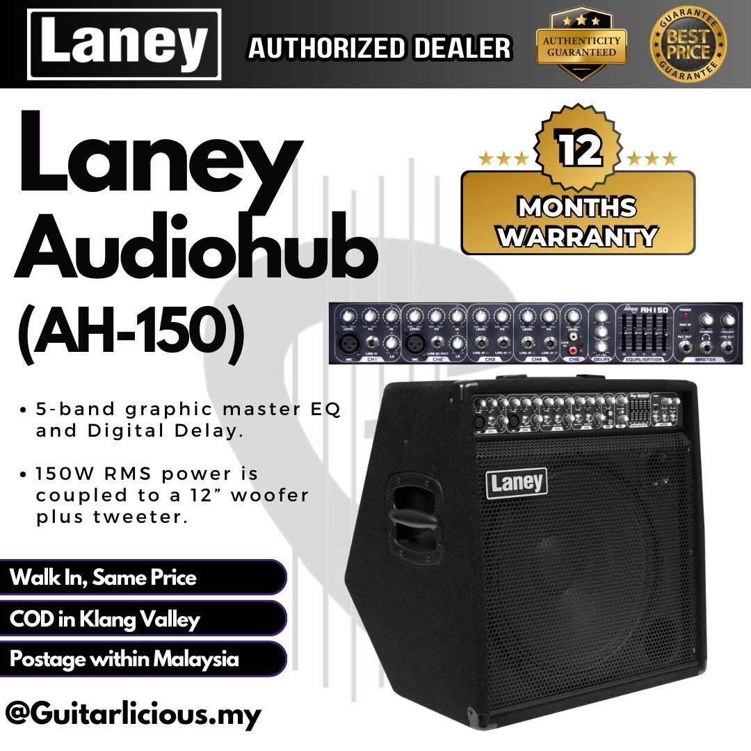 Laney Audiohub 150-watt 12″ Combo Active PA Speaker with Mixer