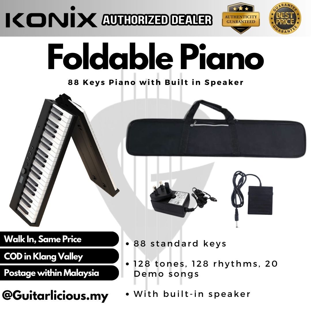 KONIX Foldable 88 Keys Digital Piano with Built in Speaker &amp; Bag 