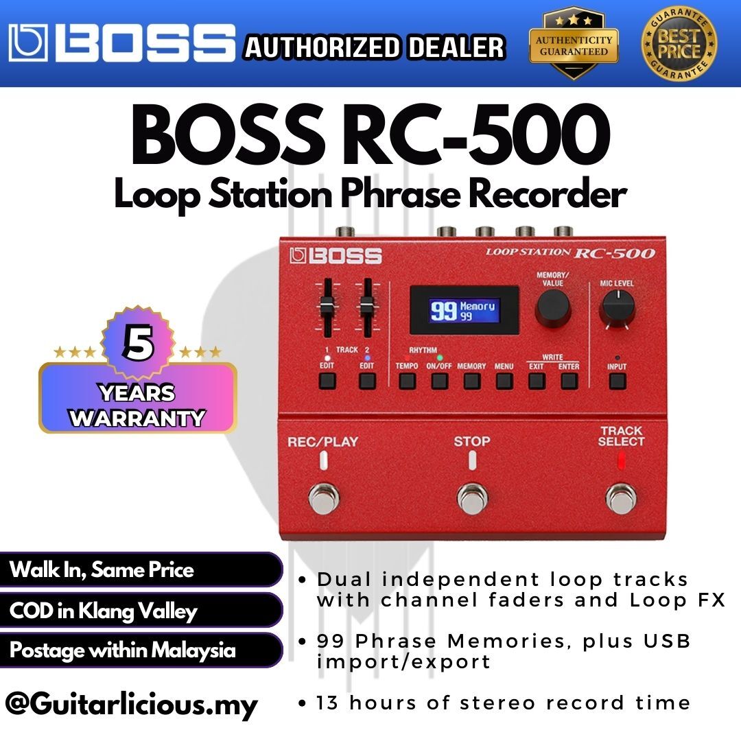 boss rc 500 looper pedal BOSS RC-500 Loop Station Compact Phrase Recorder Pedal Effects – GUITARLICIOUS