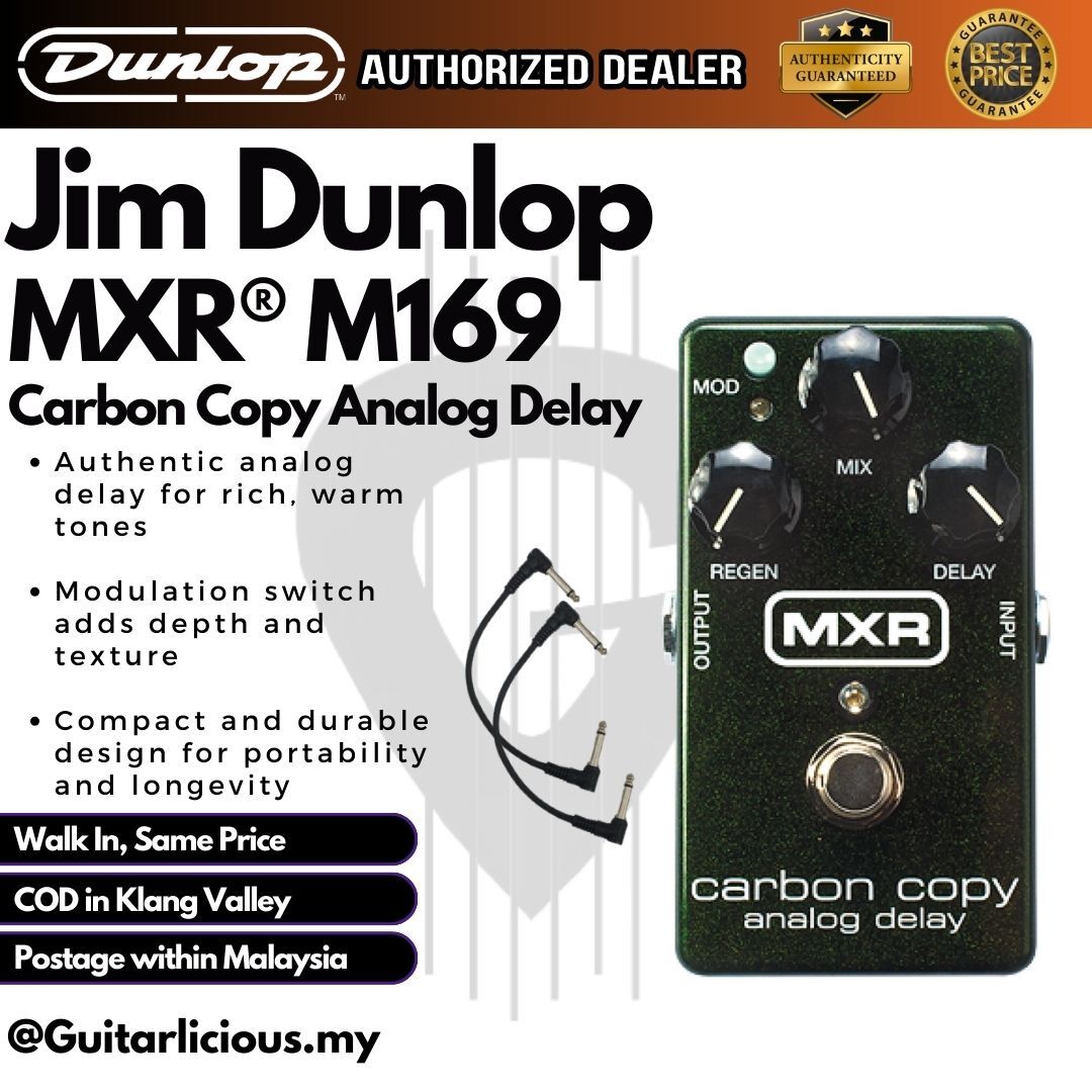 mxr m169 carbon copy analog delay pedal Jim Dunlop MXR M169 Carbon Copy® Analog Delay Guitar Effect Pedal – GUITARLICIOUS