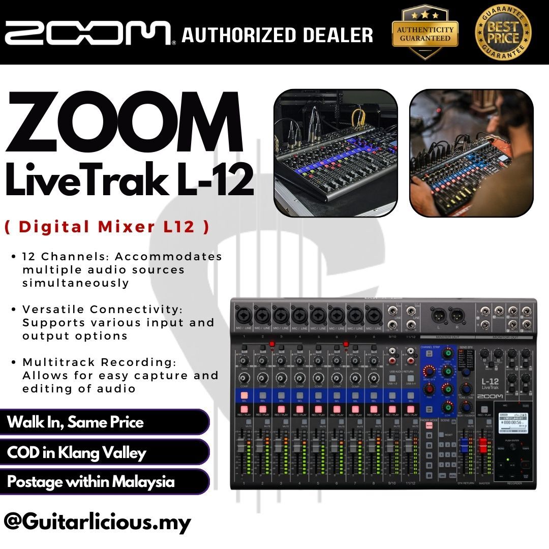 Zoom LiveTrak L-12 – 12 Channel Digital Mixer with Interface