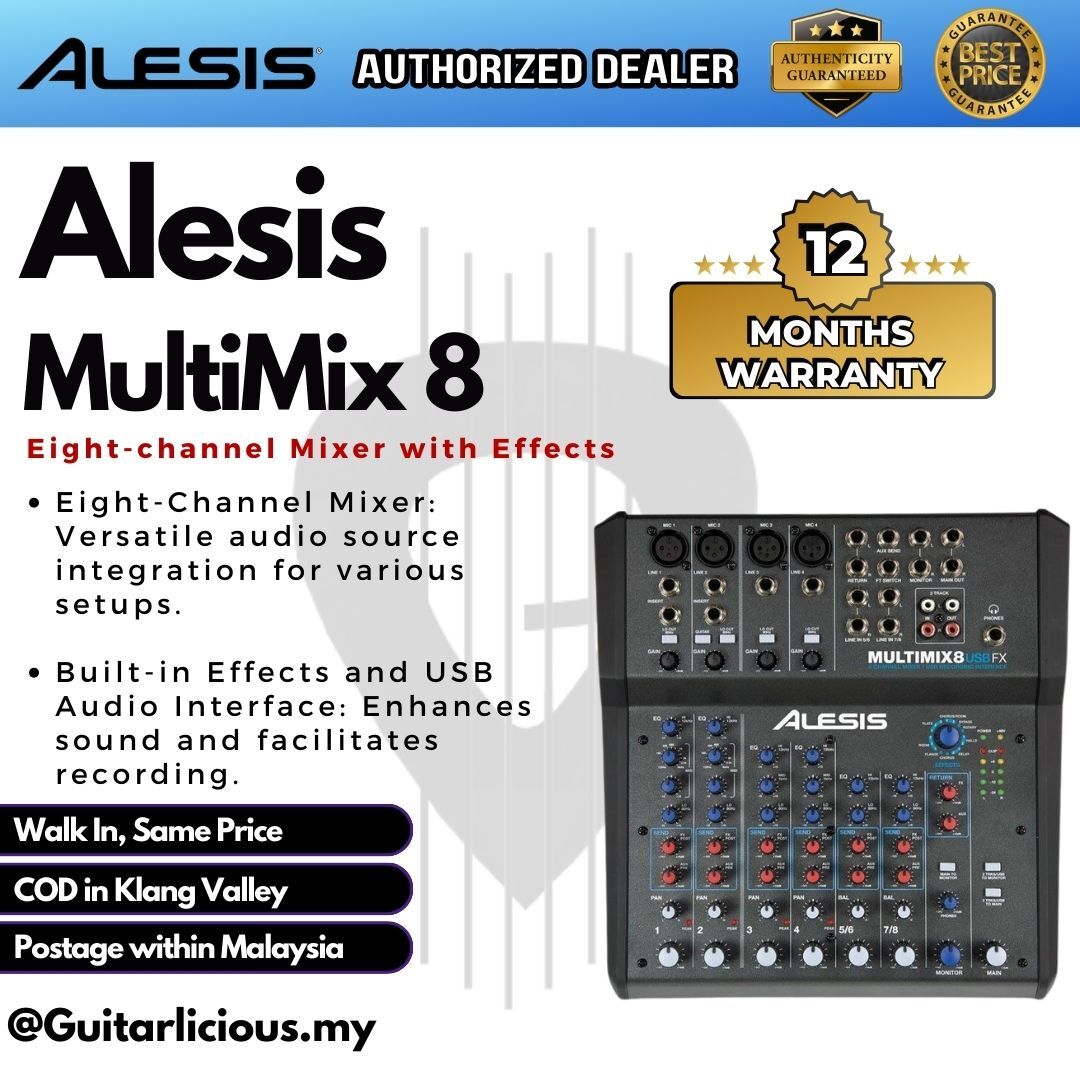 ALESIS MultiMix 8 USB FX 8-channel Mixer ( Multi-Mix-8 / MultiMix