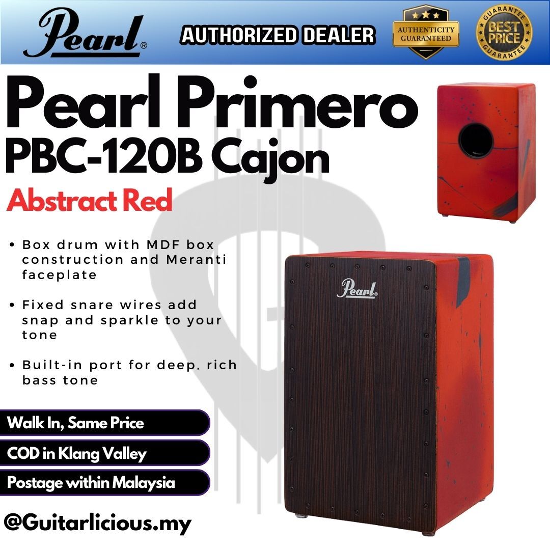 Pearl PBC120B Primero Cajon Music Rhythm Box - Abstract Red ( PBC-120B –  GUITARLICIOUS