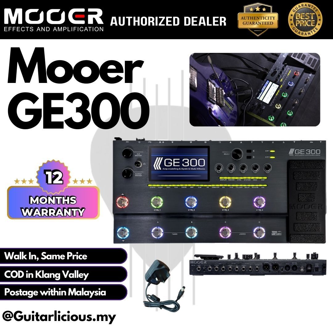 Mooer GE300 Amp Modelling Processor Synth Pedal Guitar Multi Effects ( –  GUITARLICIOUS.MY