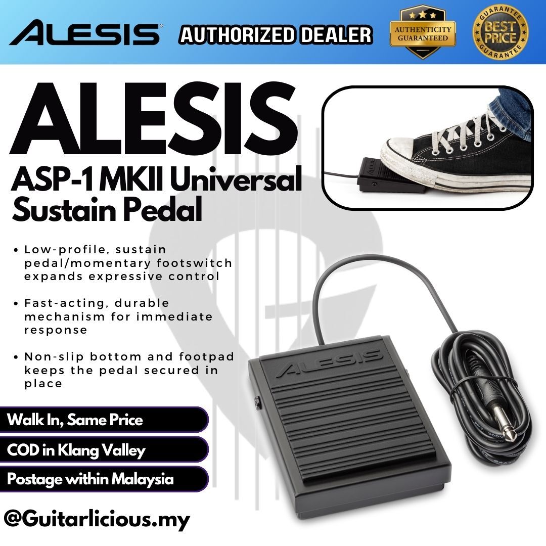 alesis sustain pedal Alesis ASP-1 MKII Universal Sustain Pedal for Keyboard / Digital Piano –  GUITARLICIOUS