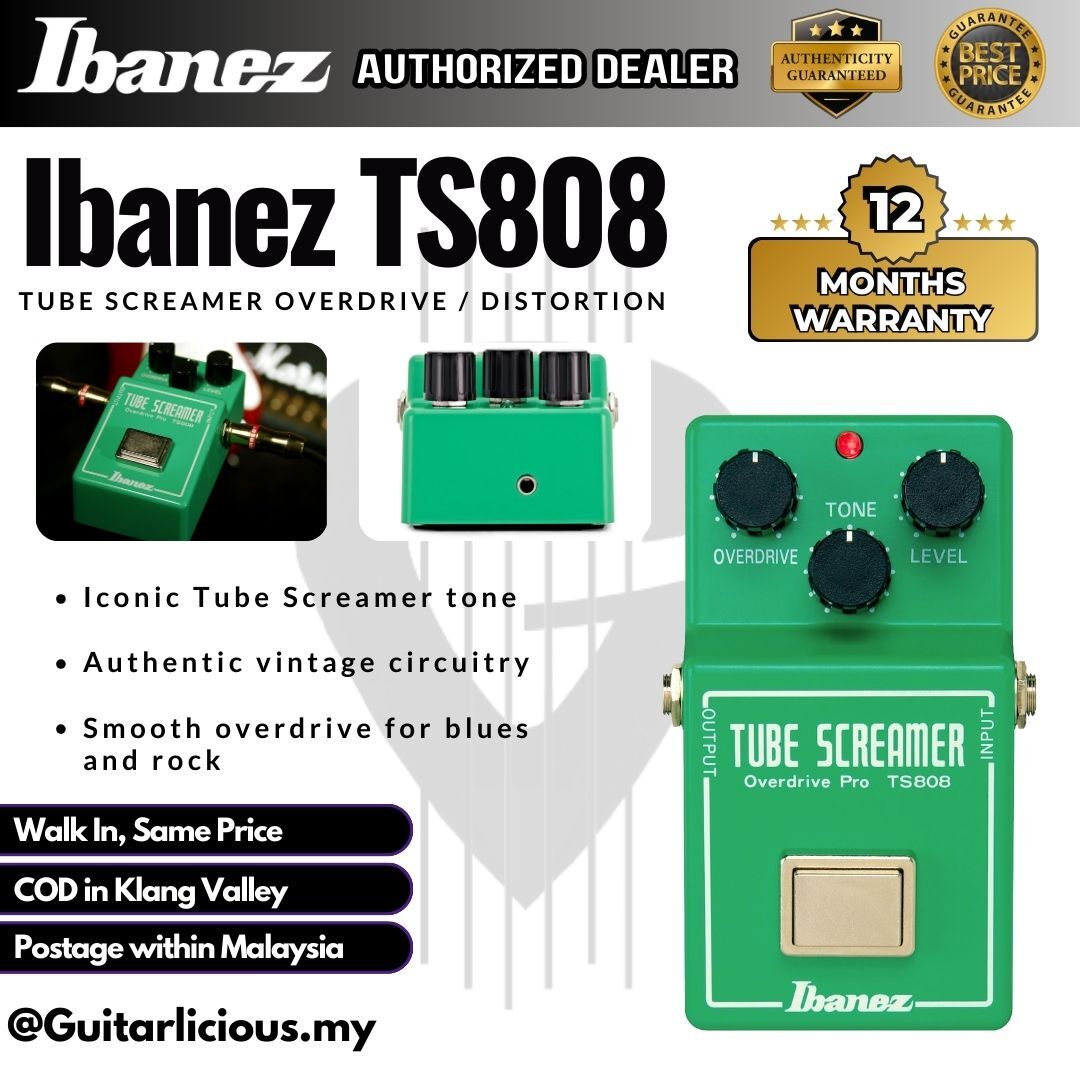 ts808 pedal Ibanez TS808 Tube Screamer Overdrive/Distortion Effects Pedal – GUITARLICIOUS