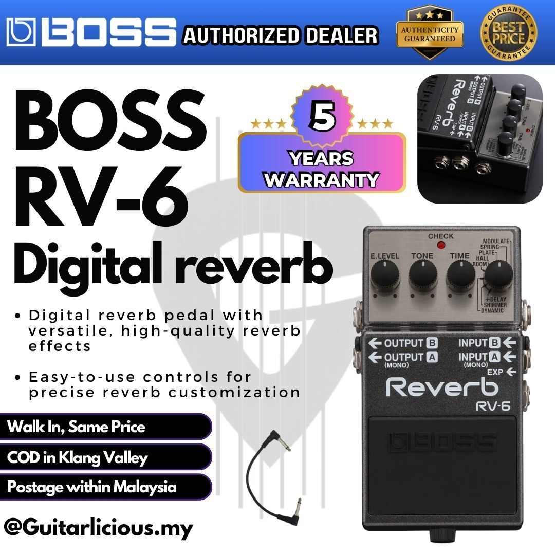 RV-6 Digital Reverb Boss RV-6 Digital Reverb Pedal – Larry's Music