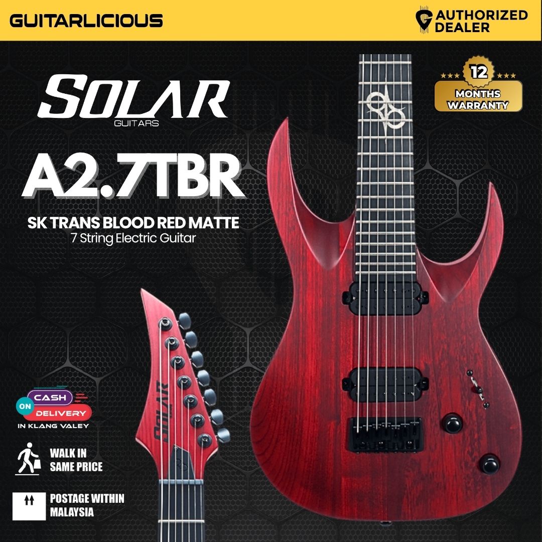 Solar A2.7TBR SK Trans Blood Red Matte Electric Guitar – GUITARLICIOUS