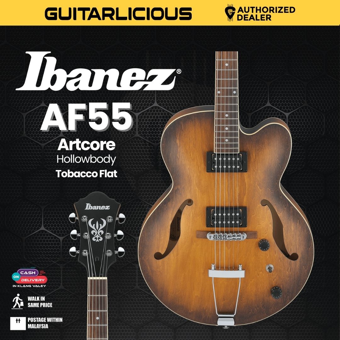 ibanez af55 tobacco flat Ibanez Artcore AF55 Hollowbody Electric Guitar