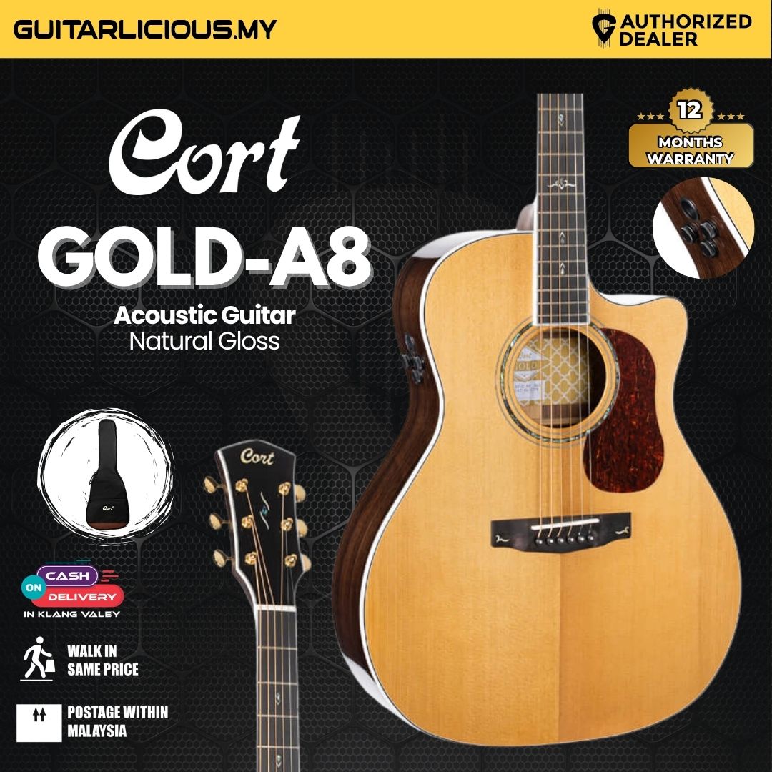 Cort Gold-A8 Acoustic Guitar with Bag - Natural – GUITARLICIOUS