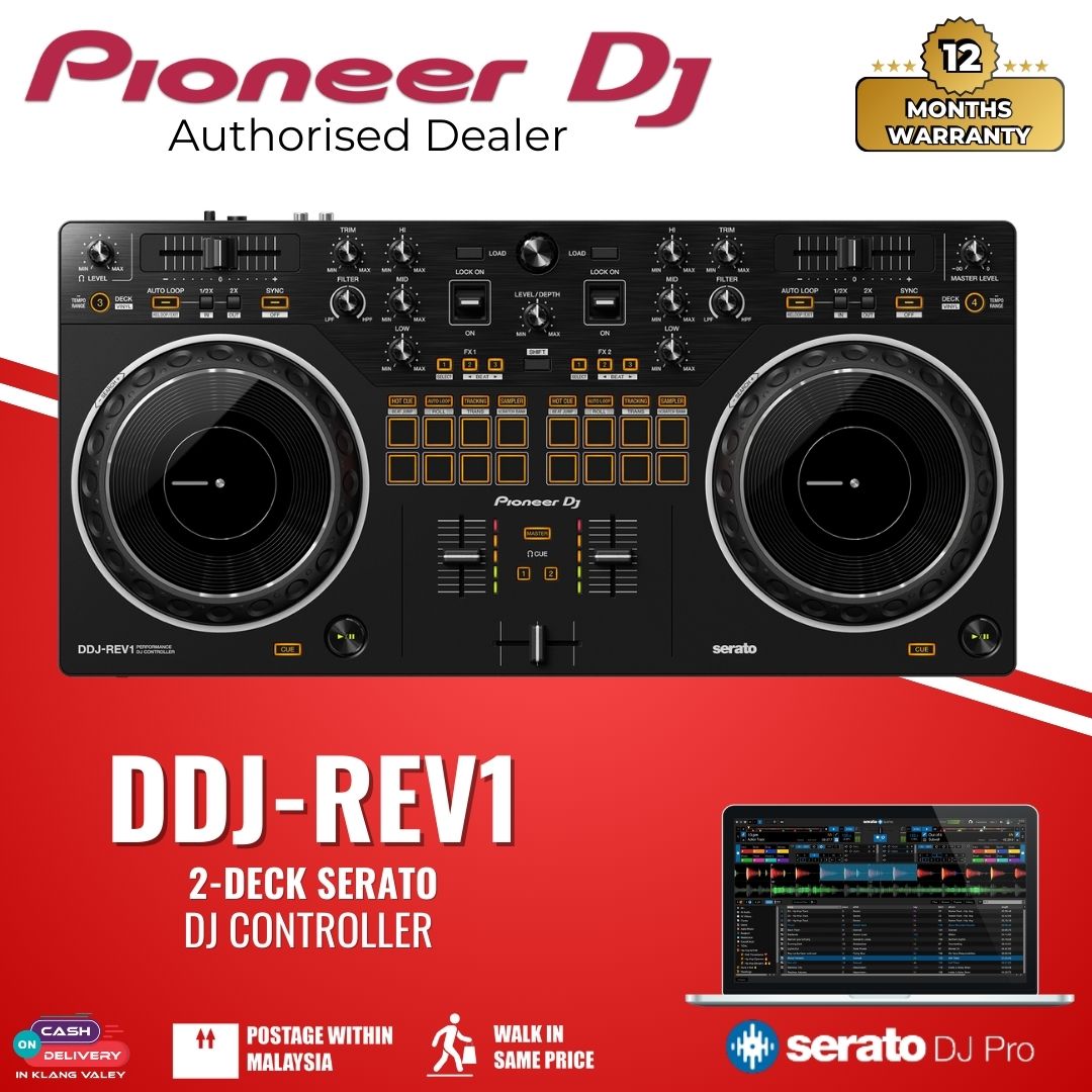 Pioneer DJ DDJ-REV1 2-deck Serato DJ Controller, Black – GUITARLICIOUS