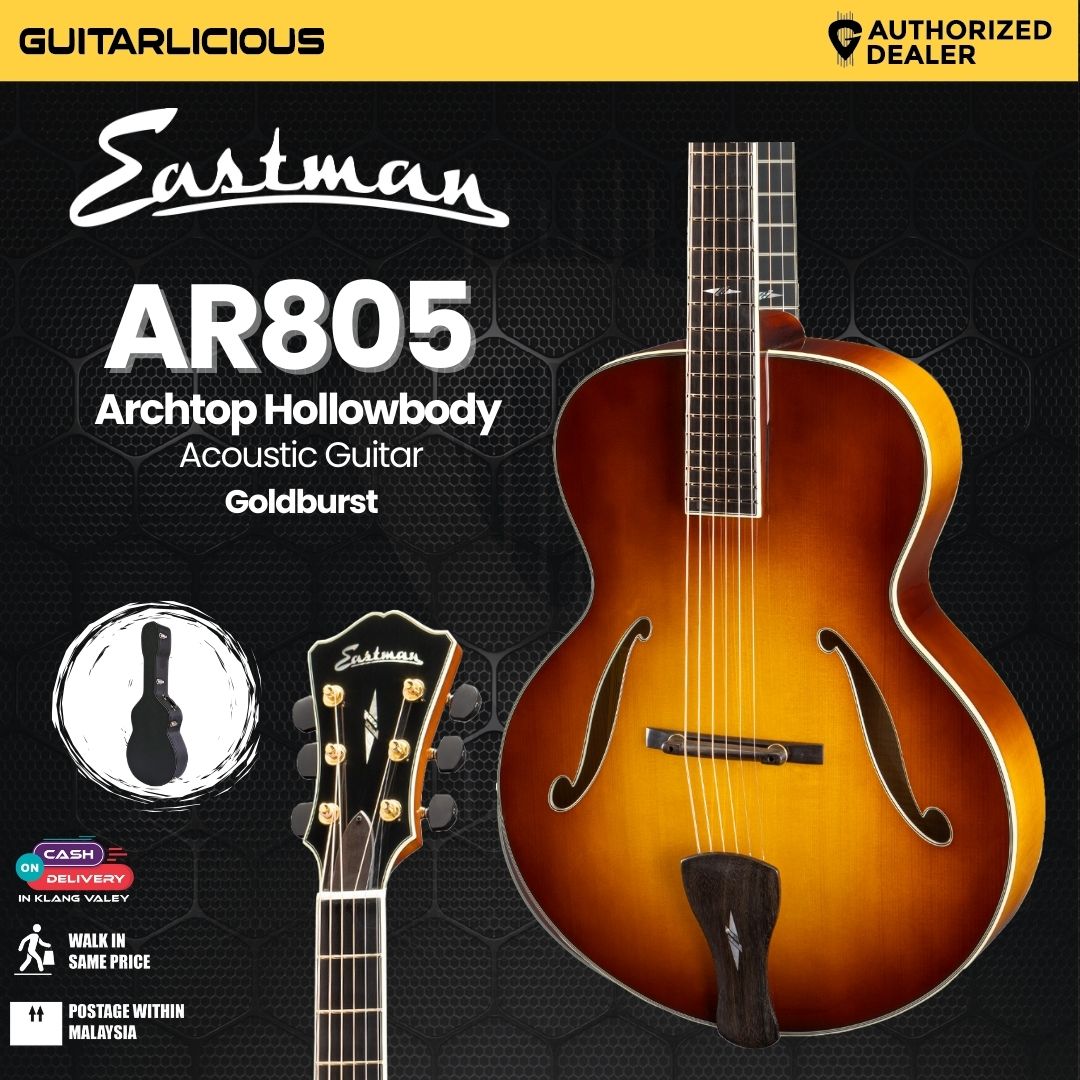 Eastman AR805-GB Archtop Hollowbody Acoustic Guitar - Goldburst