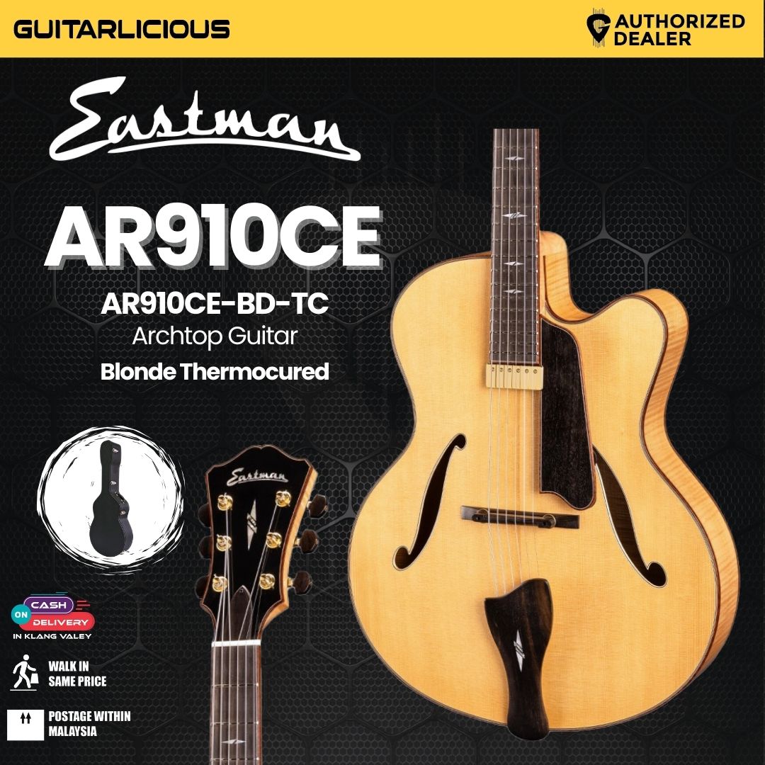 Eastman AR910CE-BD-TC Archtop Guitar - Blonde Thermocured