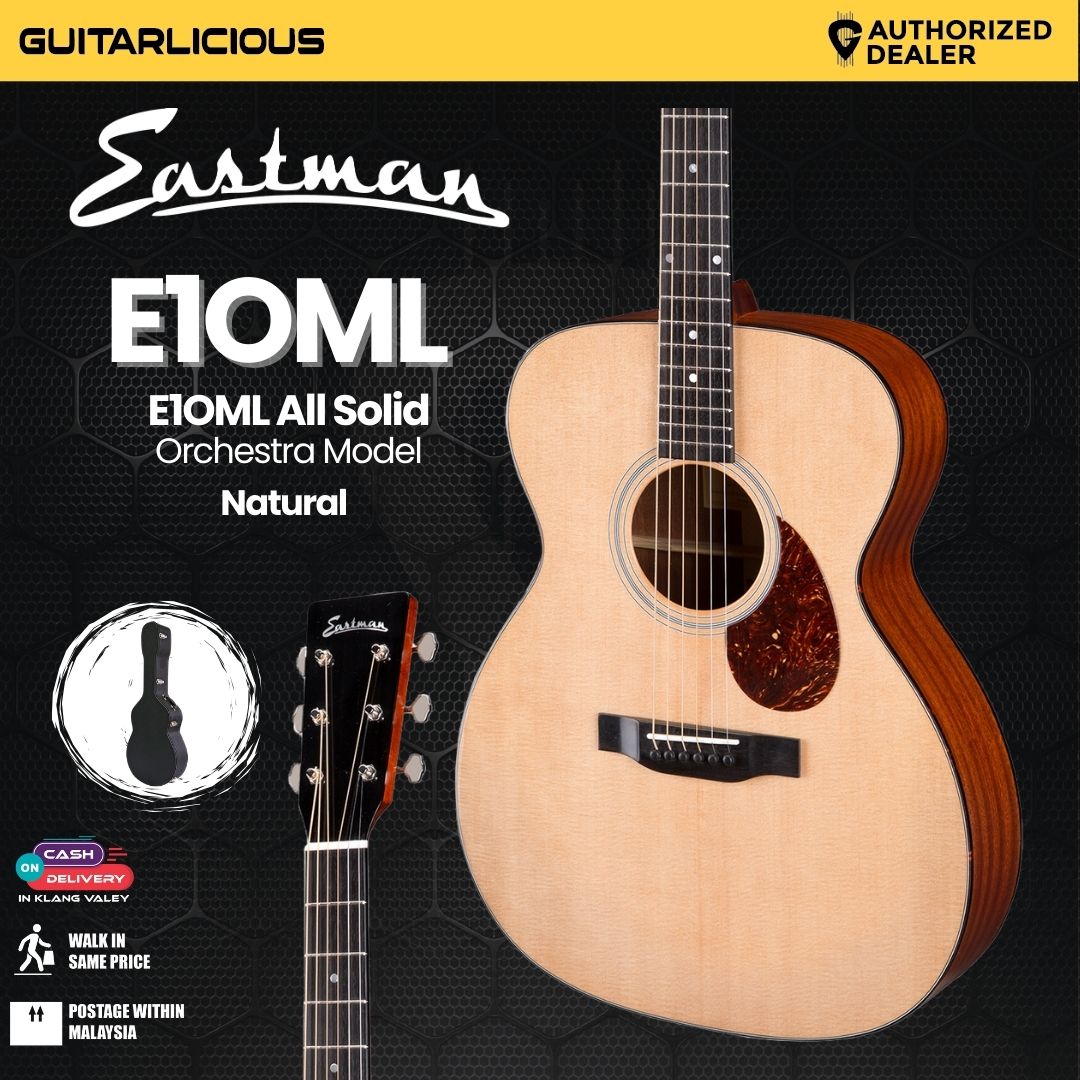 Eastman E1OML All Solid Orchestra Model Guitar with Deluxe Gig Bag - Left Handed (PRE-ORDER)