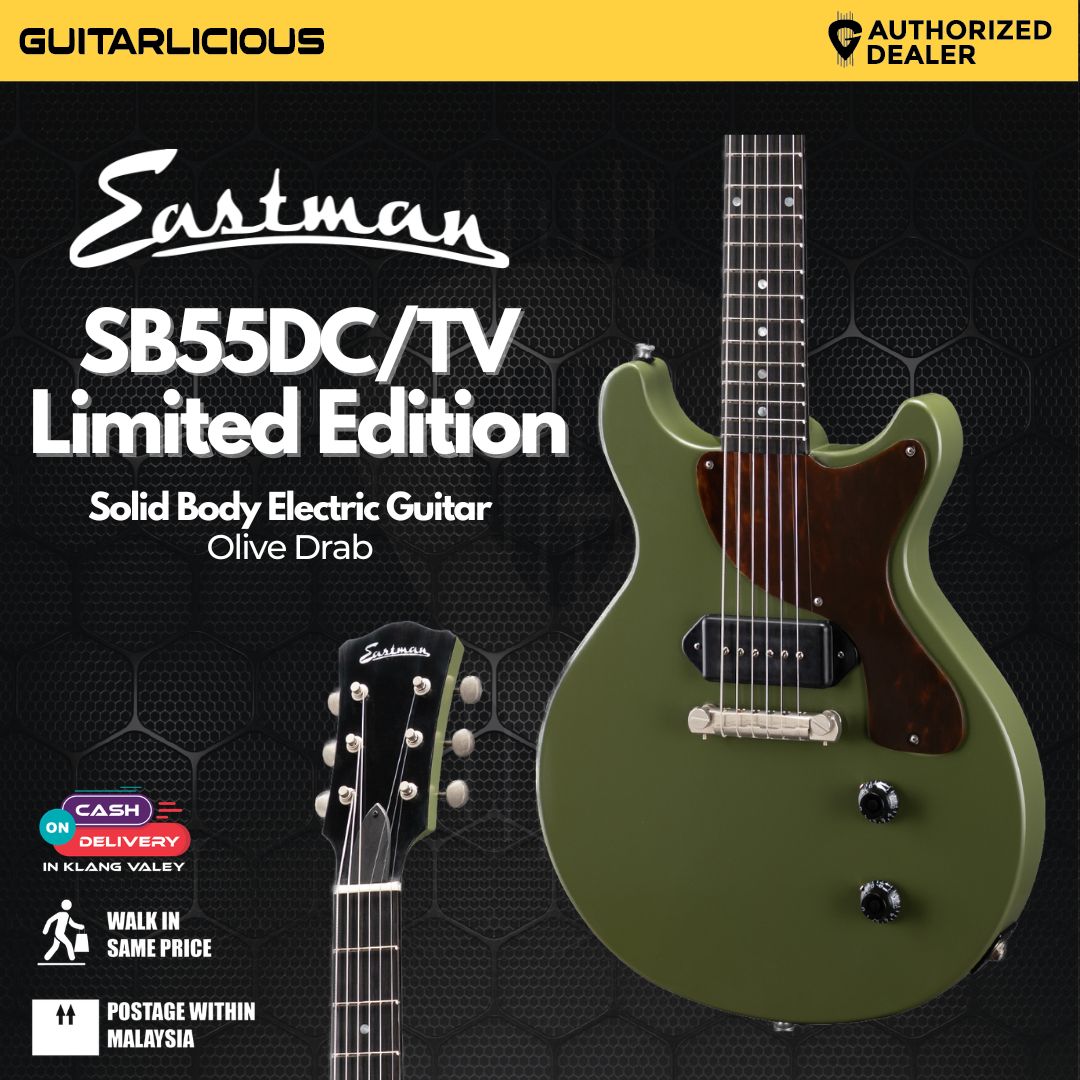 Eastman SB55DC/TV-OD SB Series Solid Body Electric Guitar - Olive
