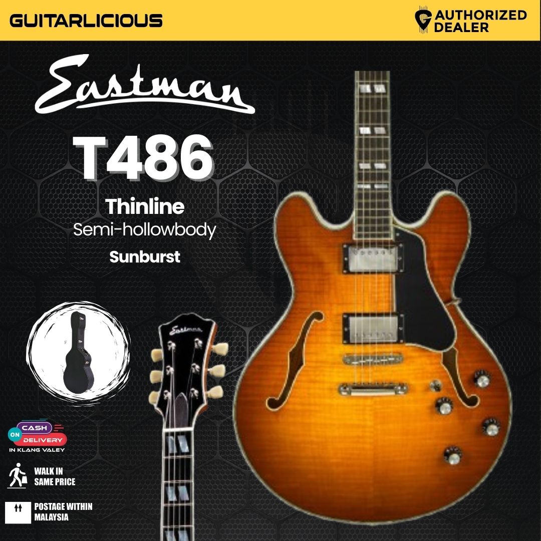 Eastman Guitars T486 Thinline Semi-hollowbody Electric Guitar - Goldburst
