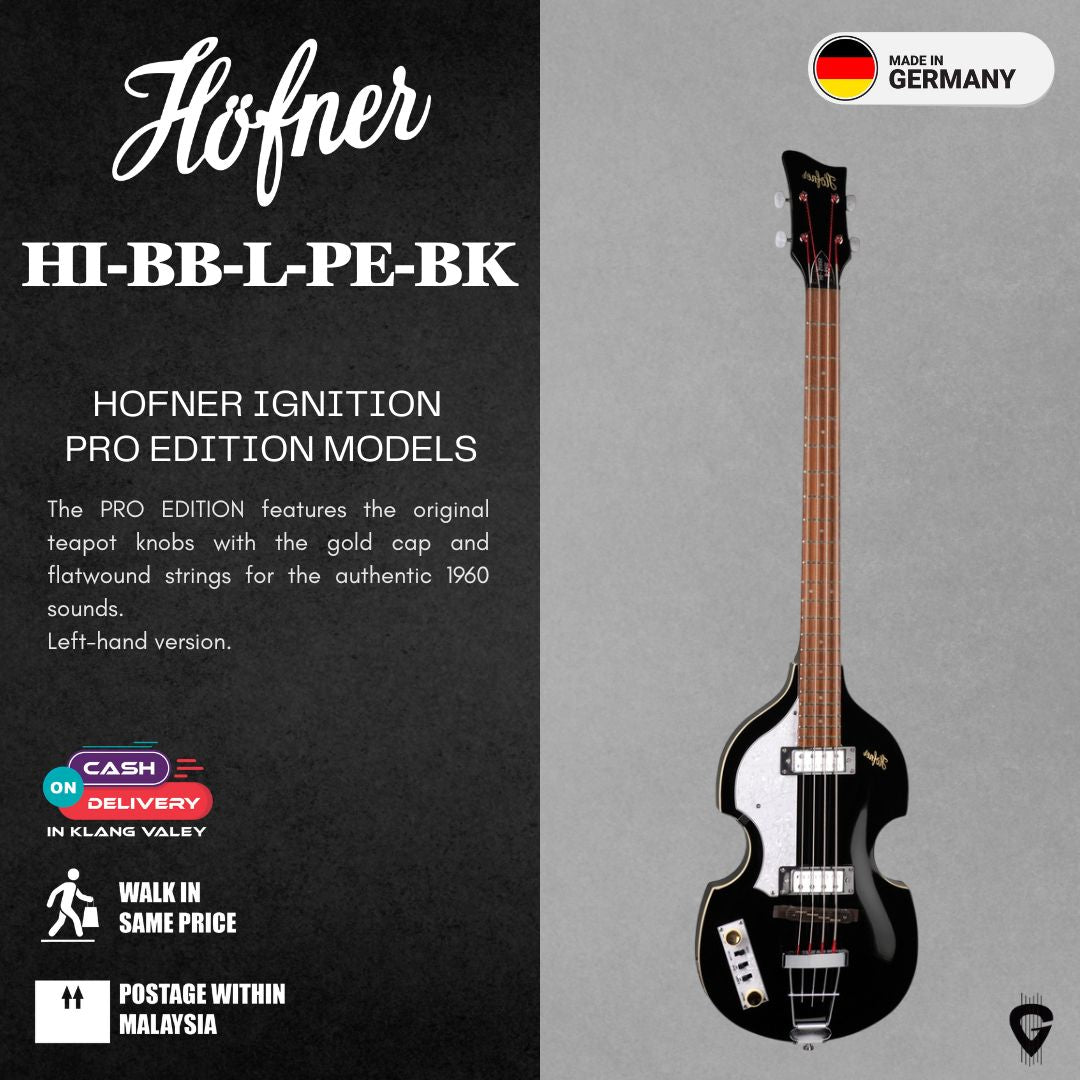 Höfner HI-BB-L-PE-BK Violin Bass Ignition Premium Edition (black