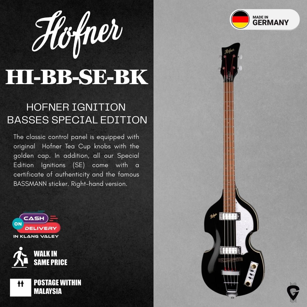Höfner HI-BB-PE-BK Violin Bass Ignition Premium Edition (Black)