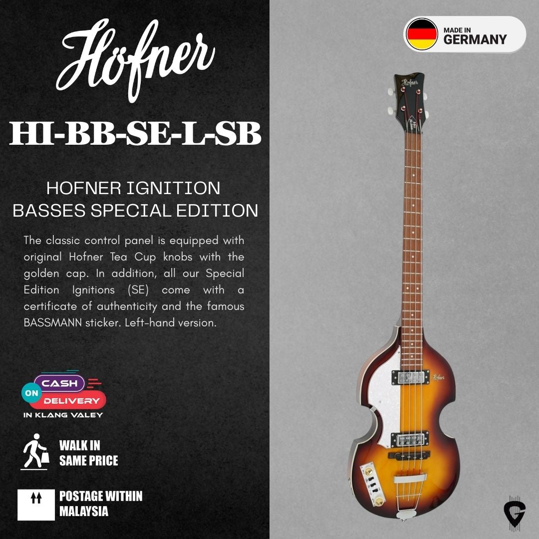 Höfner HI-BB-SE-L-SB Violin Bass Ignition SE (Sunburst) - Left Handed