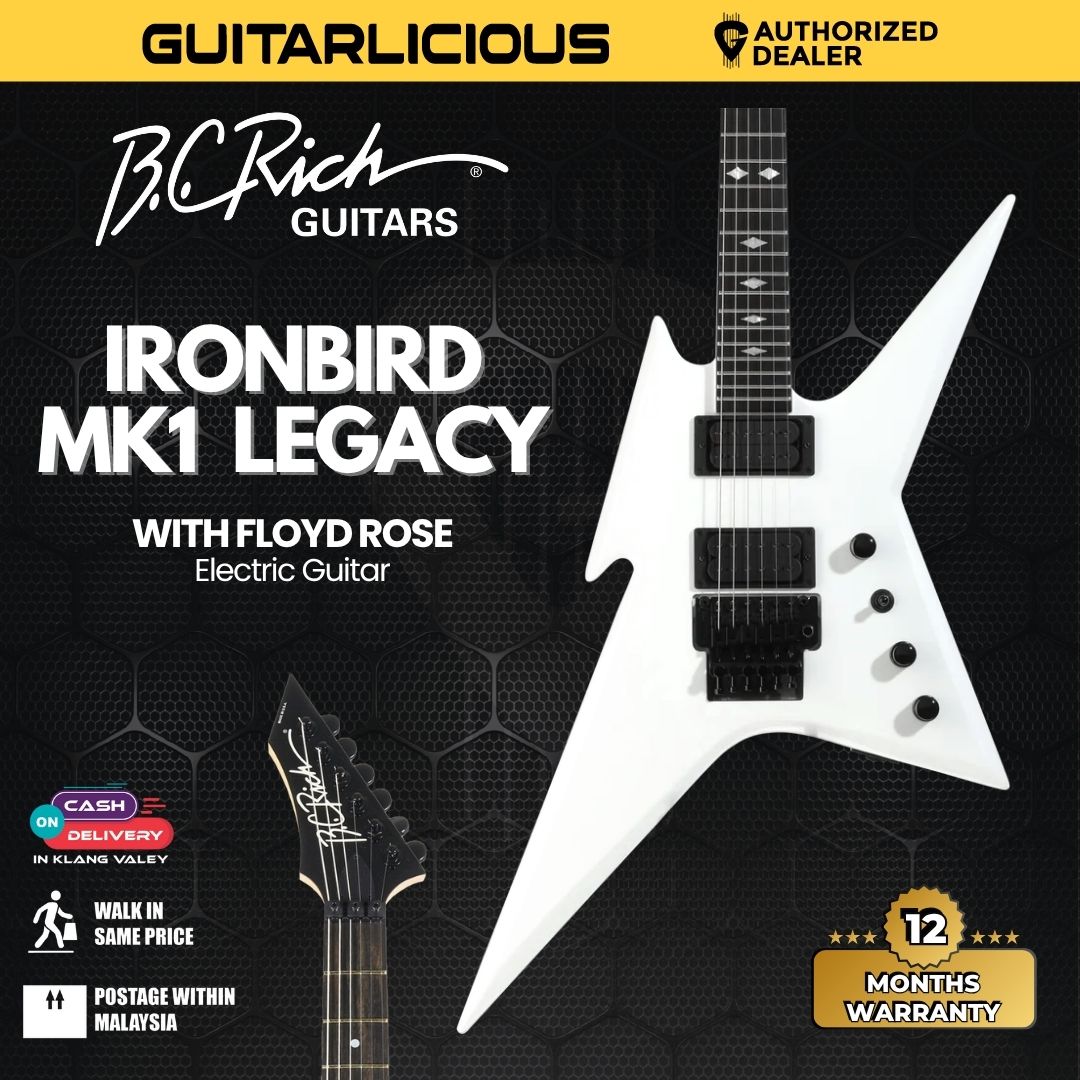 B.C. Rich Ironbird MK1 Legacy Floyd Electric Guitar - Pearl White