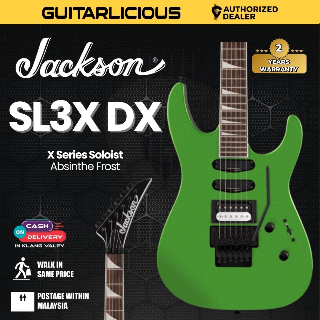 Jackson X Series Soloist SL3X DX Electric Guitar, Laurel FB, Absynthe Frost