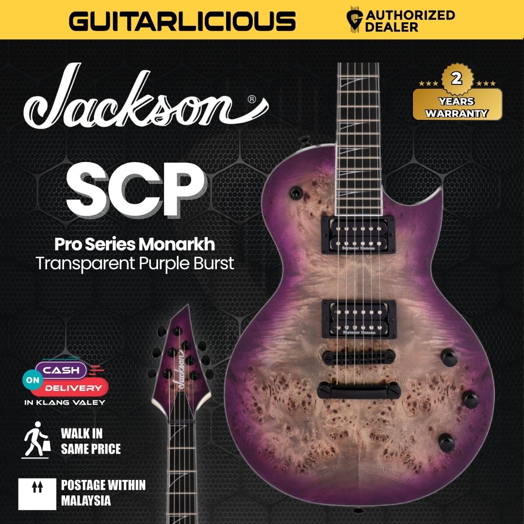 Jackson Pro Monarkh SCP, Ebony FB, Transparent Purple Burst