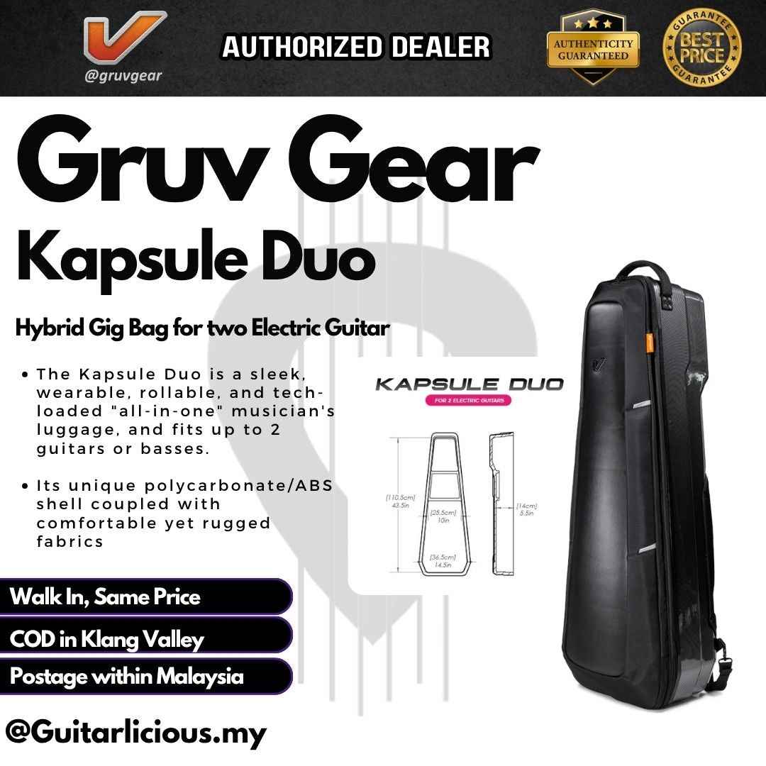 Gruv Gear Kapsule Duo Hybrid Gig Bag for two Electric Guitars