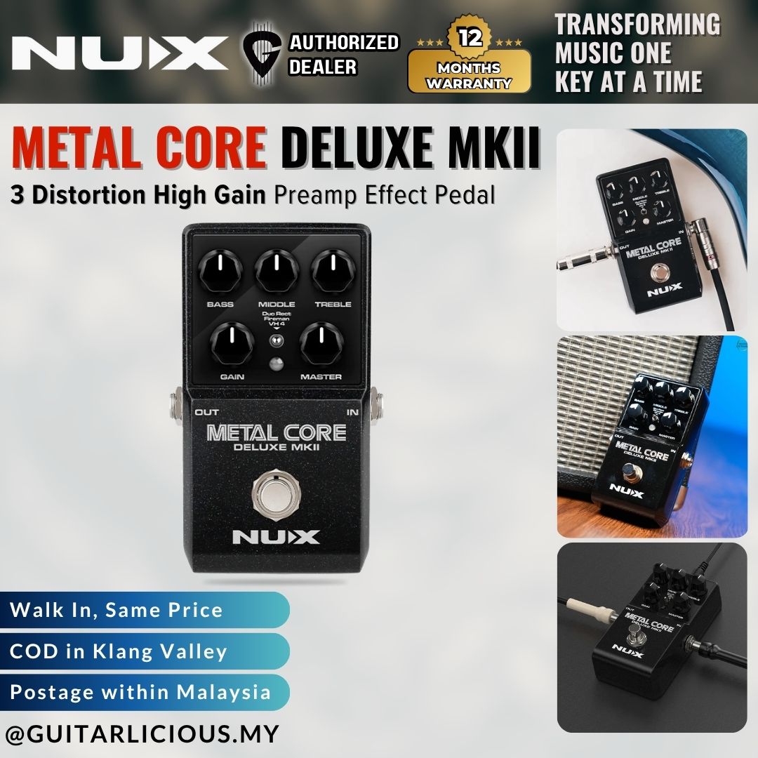 metal core pedal NUX Metal Core Deluxe MKII 3 Distortion High Gain Preamp Effect Pedal – GUITARLICIOUS