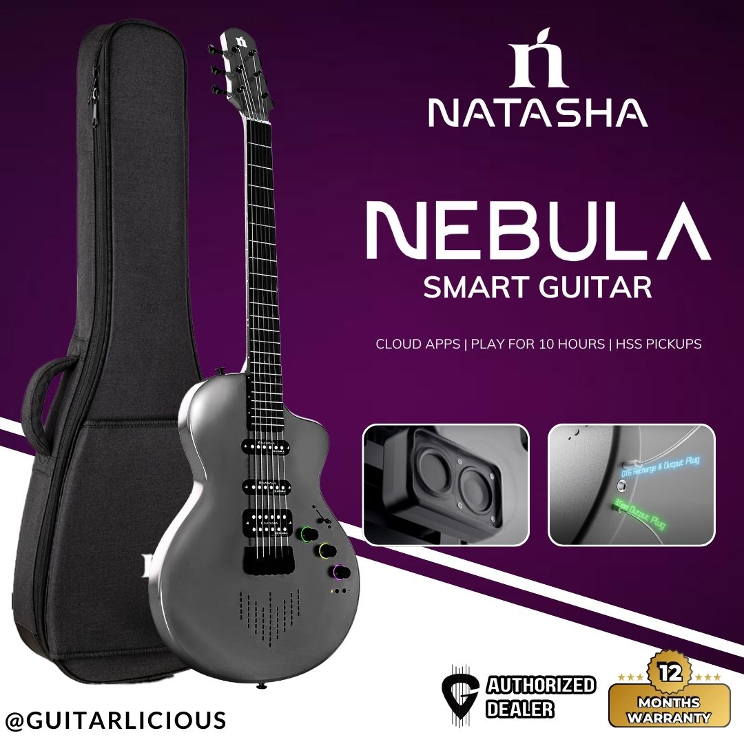 Natasha Nebula Smart Electric Guitar - Cosmic Black – GUITARLICIOUS
