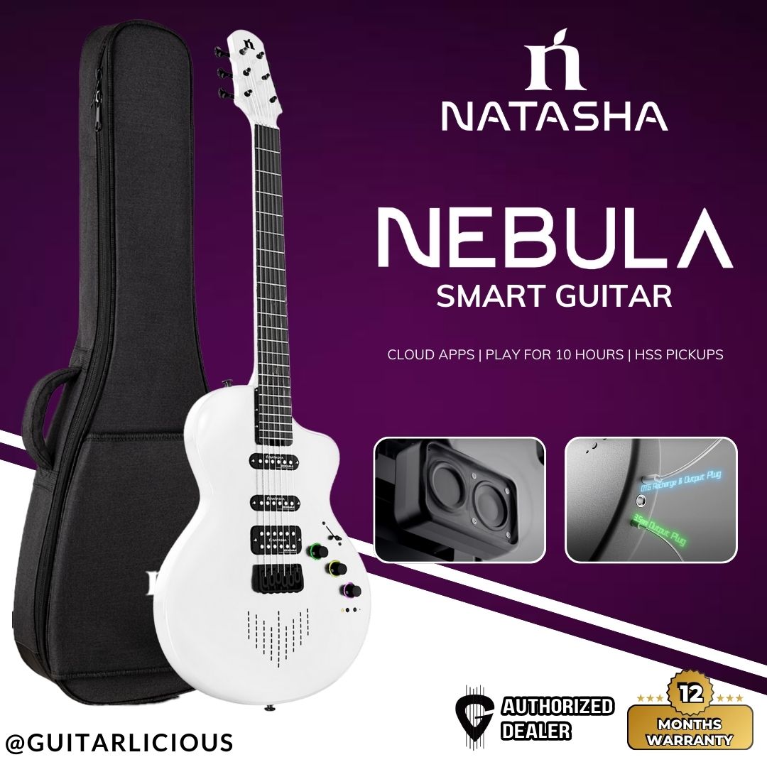 Natasha Nebula Smart Electric Guitar - Radiant Pearl – GUITARLICIOUS
