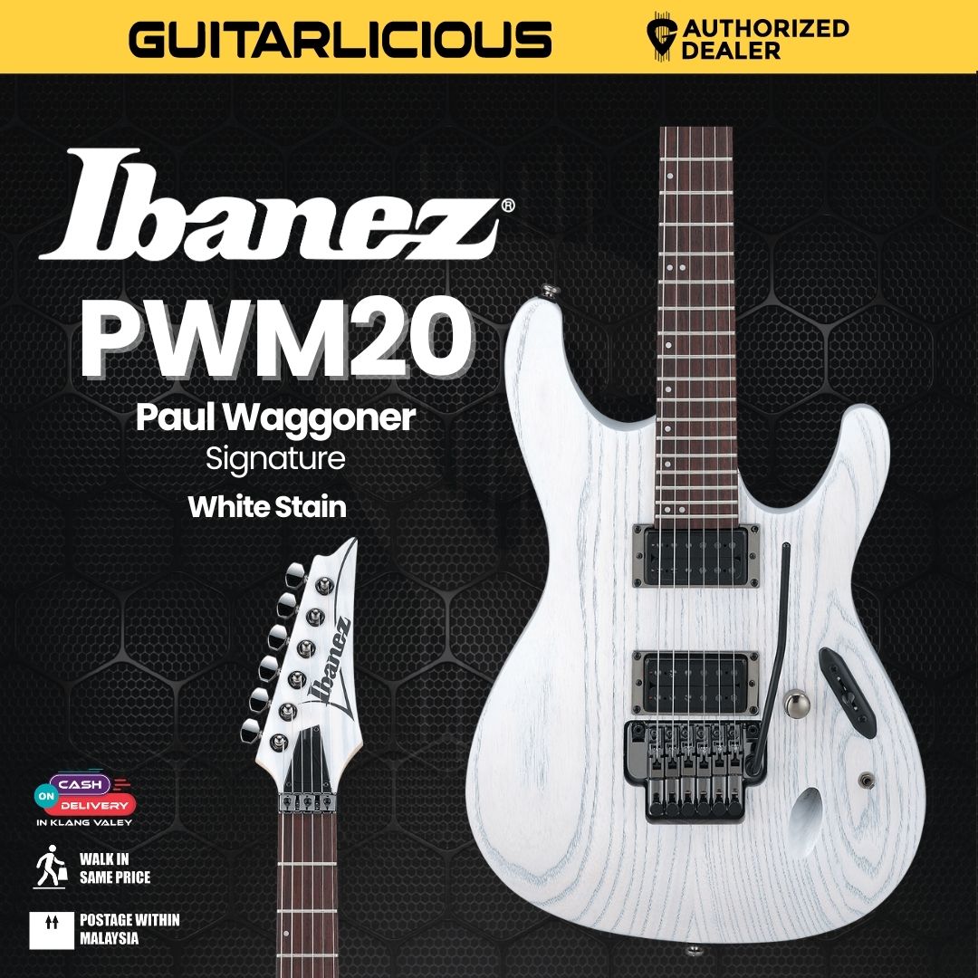 Ibanez PWM20 Paul Waggoner Signature Electric Guitar - White Stain