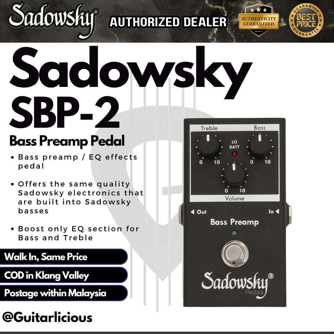 Sadowsky SBP-2 Bass Preamp Pedal – GUITARLICIOUS