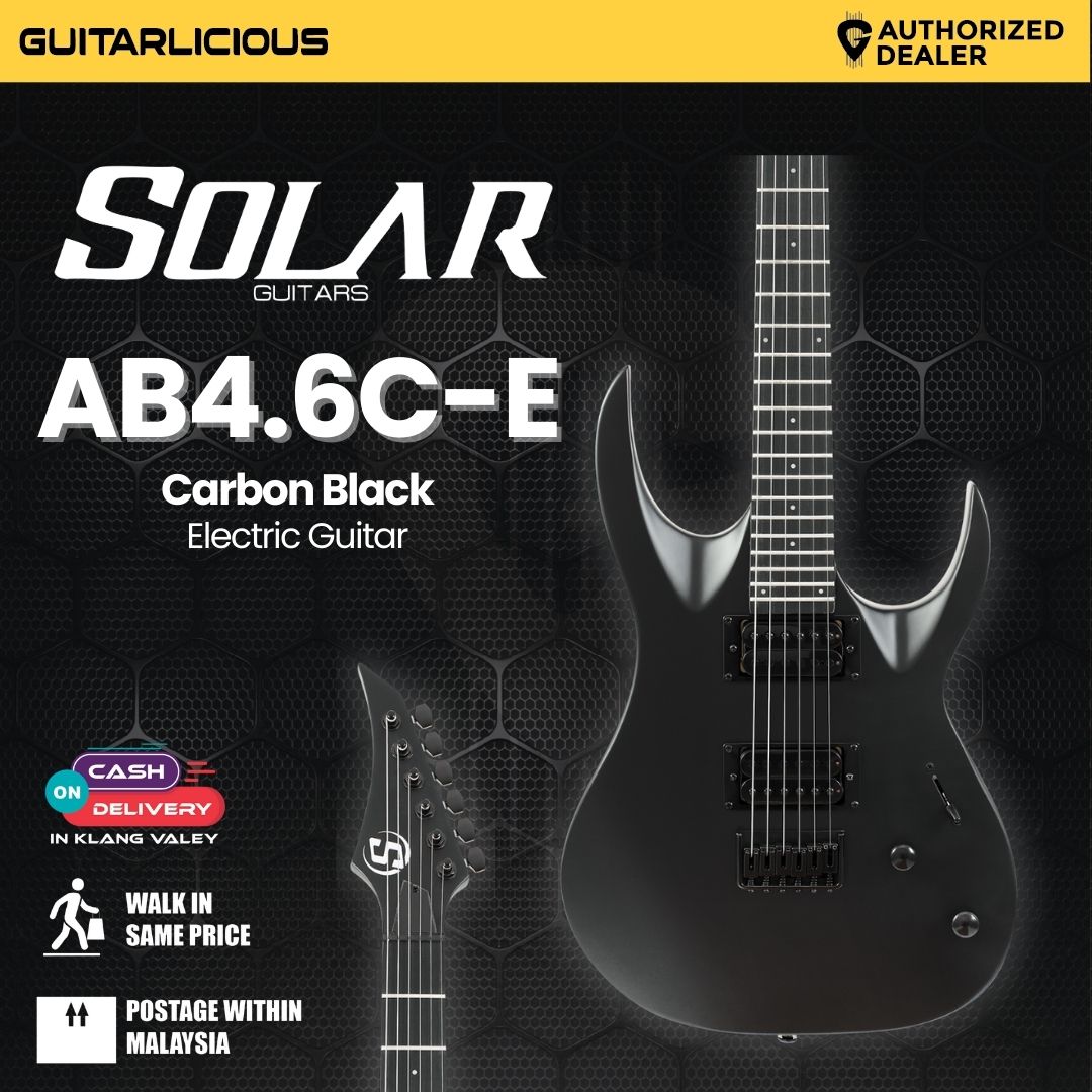 S by Solar AB4.6C Carbon Black Electric Guitar – GUITARLICIOUS