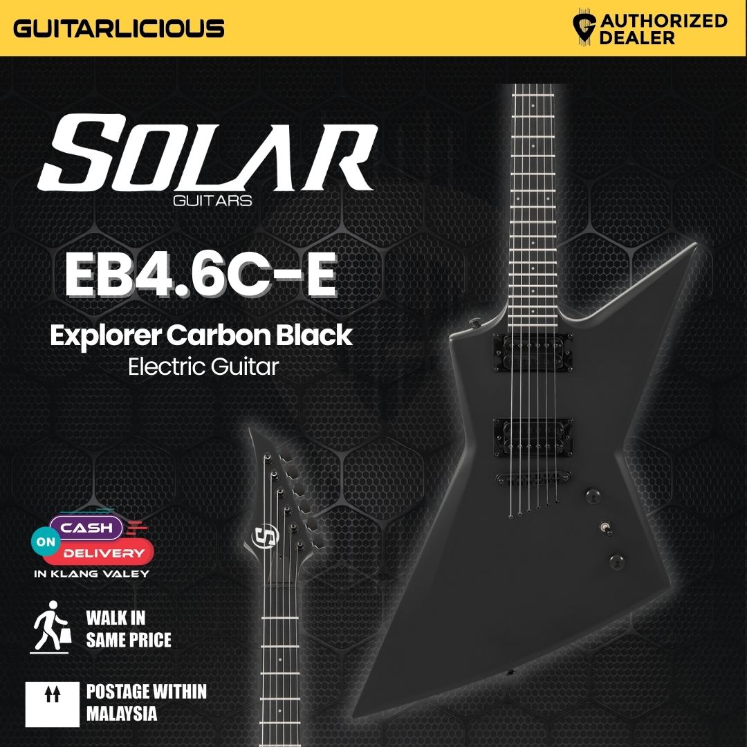 S by Solar EB4.6C Carbon Black Matte Electric Guitar – GUITARLICIOUS